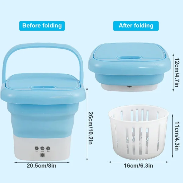 Powerful Mini Foldable Washing Machine with dryer, 20 liters Capacity.
