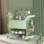 Elegant Multi-Layer Cosmetic Storage Organizer with Lid & Drawers – Makeup & Skincare Holder