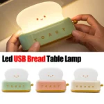 Cute Toast Night Light with Adjustable Brightness – Bedside & Kids Room Lamp